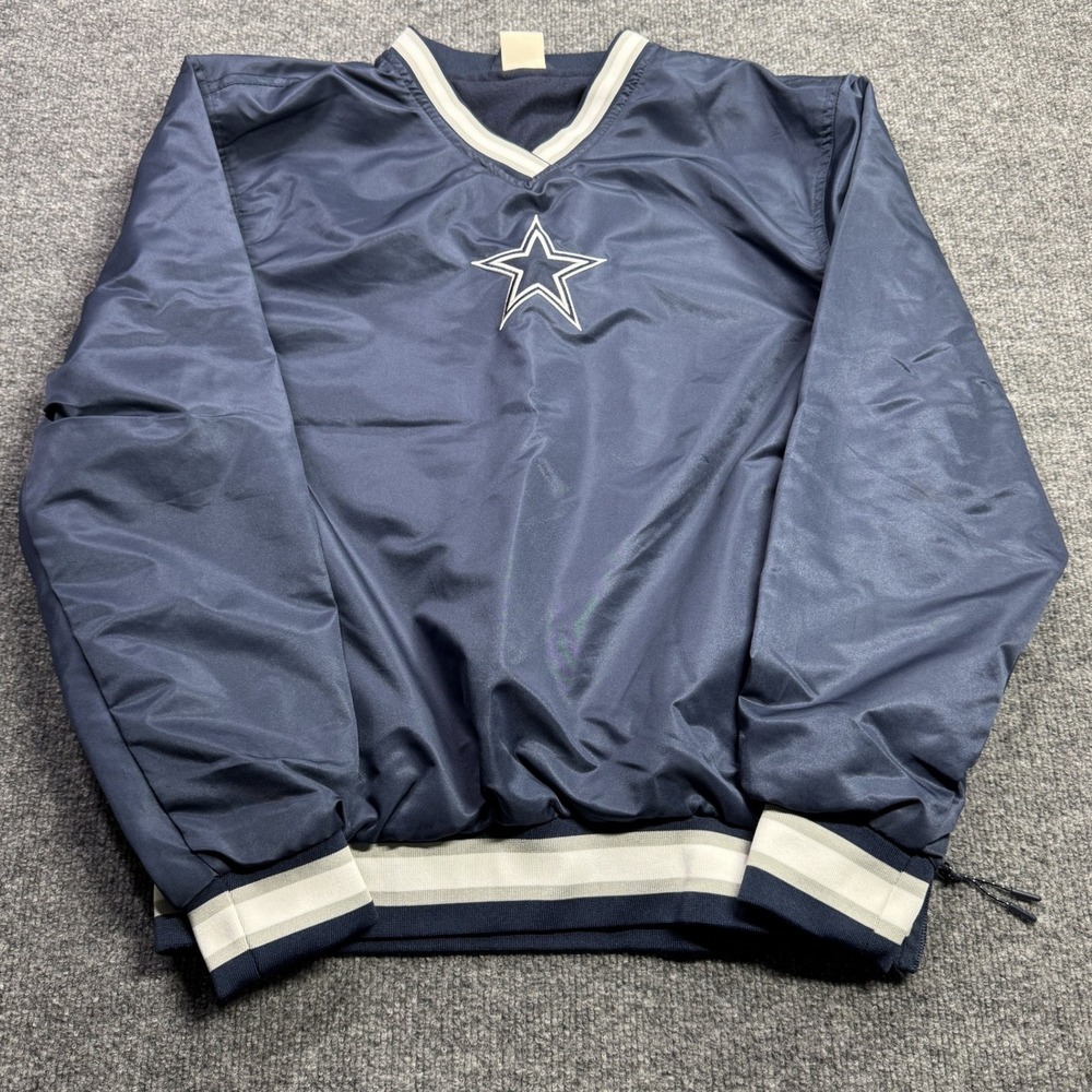 Dallas Cowboys Ultra Game Windbreaker Mens S Navy Blue Pullover V Neck